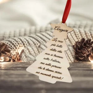 Addobbo in legno albero di Natale