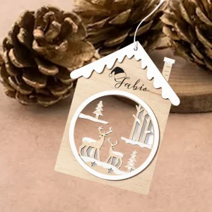Addobbo in legno per albero di Natale renne