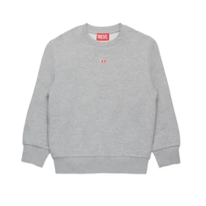Diesel Felpa Oversize Grigia | Patch "D" e Finiture a Costine