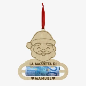 Addobbo natalizio babbo natale porta-soldi personalizzato